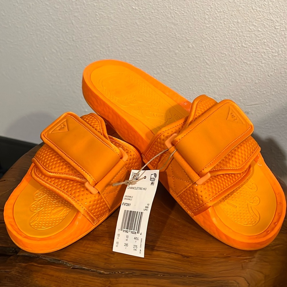 Adidas Boost x Pharrell  Slides Bright Orange FV7261 Chancletas HU